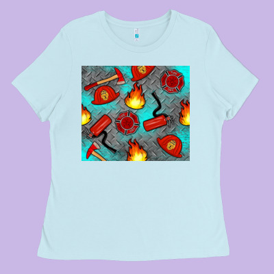 Firefighter Equipment Ladies Tee Designed By Artiststas