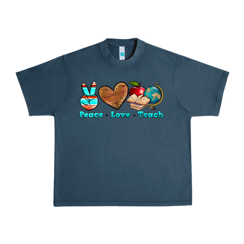 Peace Love Teach Urban Heavy Tee by NancyCooperArtShop | Teevron