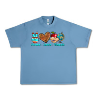 Pebble Blue peace love teach Urban Heavy Tee - NancyCooperArtShop