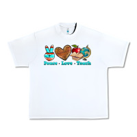 White peace love teach Urban Heavy Tee - NancyCooperArtShop