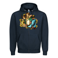 Navy Cow skull Cowboy boots hats sunflowers Zipper Hoodie - HowdyJamesFarm