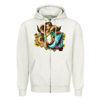 Oatmeal Heather Cow skull Cowboy boots hats sunflowers Zipper Hoodie - HowdyJamesFarm