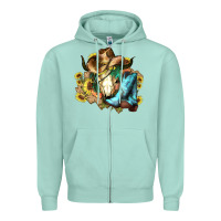 Cow Skull Cowboy Boots Hats Sunflowers Zipper Hoodie | Teevron