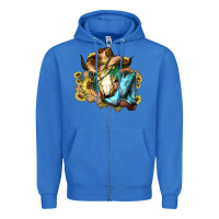 True Royal Cow skull Cowboy boots hats sunflowers Zipper Hoodie - HowdyJamesFarm