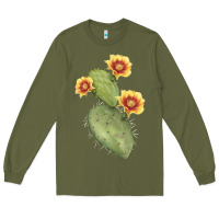 Army Green Opuntia Phaeacantha Cactus Long Sleeve Tee - LillyAllenDesigns