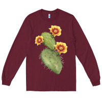 Burgundy Opuntia Phaeacantha Cactus Long Sleeve Tee - LillyAllenDesigns