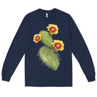 Navy Opuntia Phaeacantha Cactus Long Sleeve Tee - LillyAllenDesigns