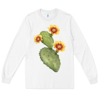 White Opuntia Phaeacantha Cactus Long Sleeve Tee - LillyAllenDesigns