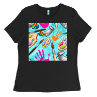 Find Art Class Seamless Pattern Ladies Tee | Teevron
