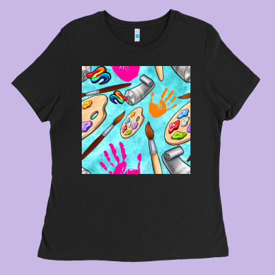 Find Art Class Seamless Pattern Ladies Tee Designed By Bundleandbundleshop