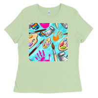 Matcha find art class seamless pattern Ladies Tee - BundleAndBundleShop