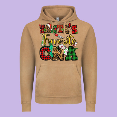 Santas Favorite Cna Christmas Vintage Hoodie Designed By Nancycooperartshop