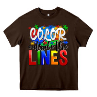 Chocolate Brown color outside the lines Heavy Core Tee - AdoDesignShop