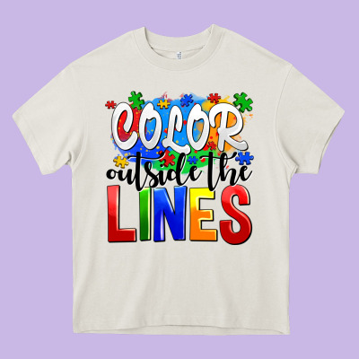 Color Outside The Lines Heavy Core Tee Designed By Adodesignshop