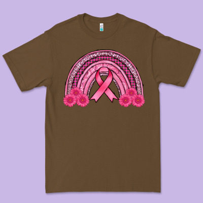 Breast Cancer Rainbow Premium Tee Designed By Adodesignshop