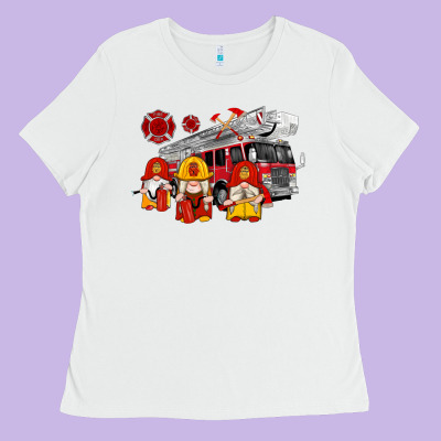 Fire Truck Gnomes Ladies Tee Designed By Artiststas