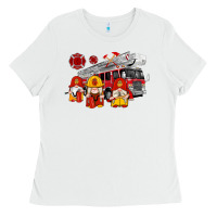White fire truck gnomes Ladies Tee - Artiststas