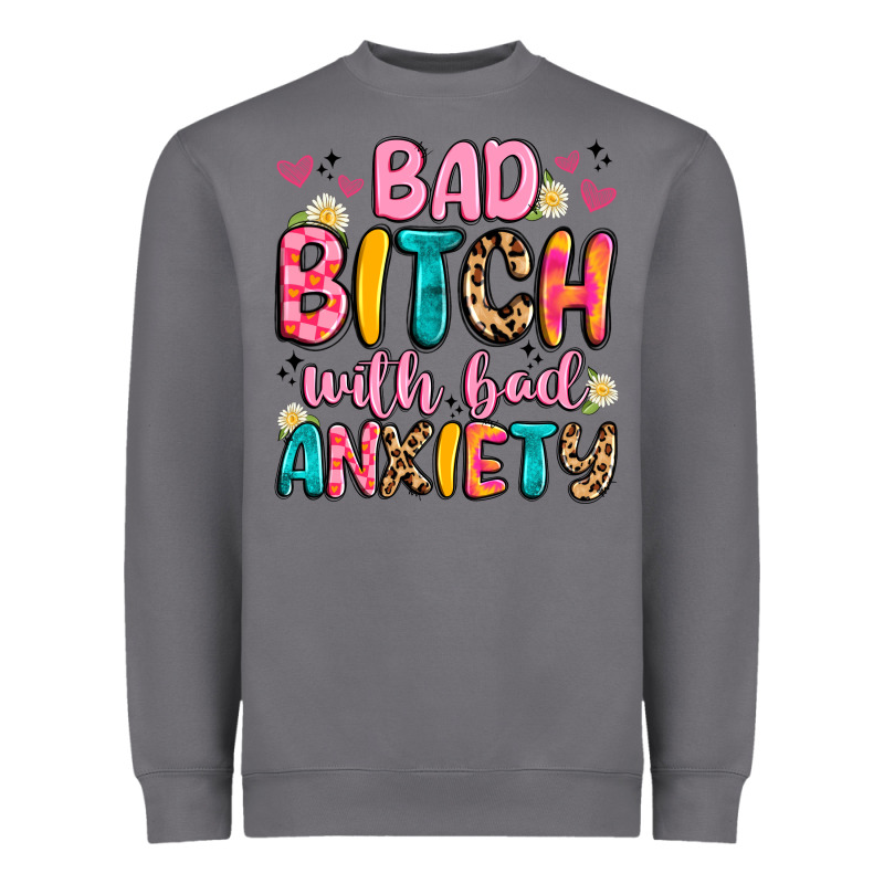 Bad Bitch With Bad Anxiety Heavyweight Sweatshirt by Artiststas | Teevron