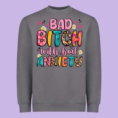 Bad Bitch With Bad Anxiety Heavyweight Sweatshirt Designed By Artiststas
