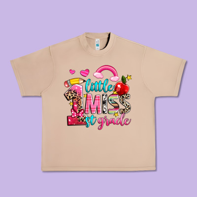 Little Miss First Grade Urban Heavy Tee Designed By Nancycooperartshop