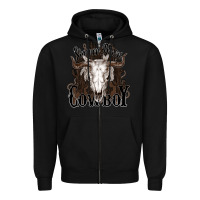 Black Simmer down Cowboy Zipper Hoodie - HowdyJamesFarm