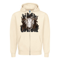 Sandshell Simmer down Cowboy Zipper Hoodie - HowdyJamesFarm