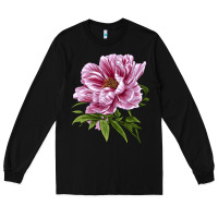 Black Peony Flower Illustrations Long Sleeve Tee - LillyAllenDesigns