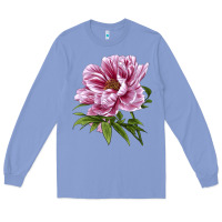 Colony Blue Peony Flower Illustrations Long Sleeve Tee - LillyAllenDesigns