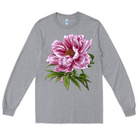 Heather Grey Peony Flower Illustrations Long Sleeve Tee - LillyAllenDesigns
