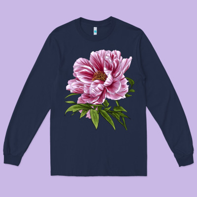 Peony Flower Illustrations Long Sleeve Tee Designed By Lillyallendesigns