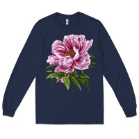 Navy Peony Flower Illustrations Long Sleeve Tee - LillyAllenDesigns