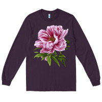 Plum Peony Flower Illustrations Long Sleeve Tee - LillyAllenDesigns
