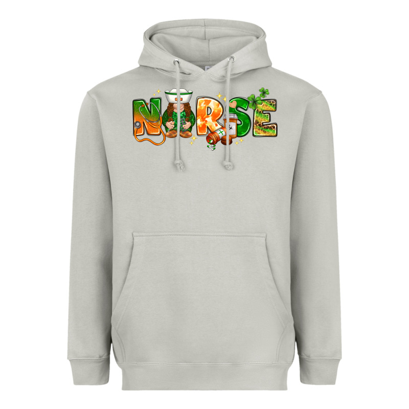 St. Patrick's Day Nurse With Gnome Heavyweight Hoodie by HowdyJamesFarm | Teevron