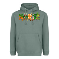Sage St. Patrick's Day Nurse with gnome Heavyweight Hoodie - HowdyJamesFarm