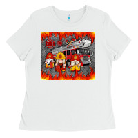 White fire truck gnomes Ladies Tee - Artiststas