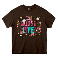 Chocolate Brown nurse life with pearls Heavy Core Tee - AdoDesignShop