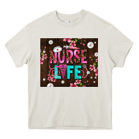 Cream nurse life with pearls Heavy Core Tee - AdoDesignShop