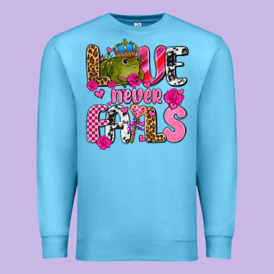 Love Never Fails With Prince Frog  Olivia Premium Sweatshirt Designed By Oliviacreatesart