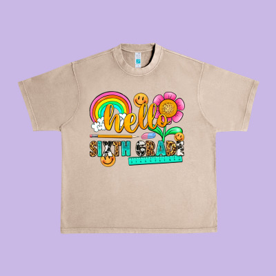 Hello Sixth Grade Urban Heavy Tee Designed By Nancycooperartshop