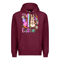 Burgundy My first Easter Girl Easter Day Premium Hoodie - HowdyJamesFarm