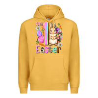 Mustard My first Easter Girl Easter Day Premium Hoodie - HowdyJamesFarm