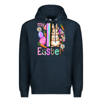 Navy My first Easter Girl Easter Day Premium Hoodie - HowdyJamesFarm