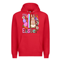 Red My first Easter Girl Easter Day Premium Hoodie - HowdyJamesFarm
