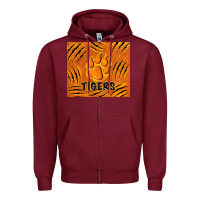 Burgundy tiger paws Zipper Hoodie - TumblerDesignByShophia