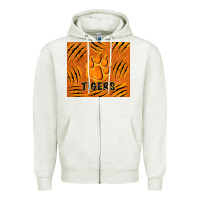 Oatmeal Heather tiger paws Zipper Hoodie - TumblerDesignByShophia