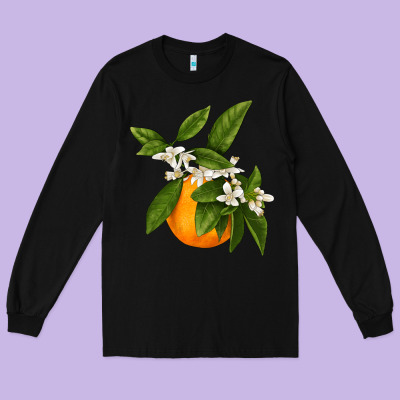 Tangerine Long Sleeve Tee Designed By Lillyallendesigns