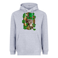 Heather Grey St. Patrick's day Donkey Heavyweight Hoodie - CowGirlArtShop