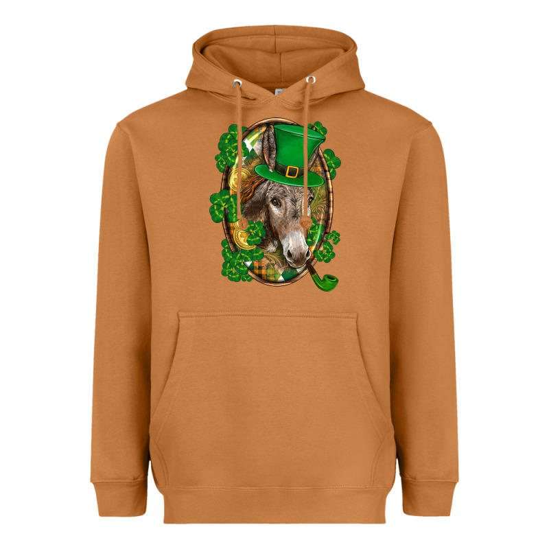 St. Patrick's Day Donkey Heavyweight Hoodie by CowGirlArtShop | Teevron