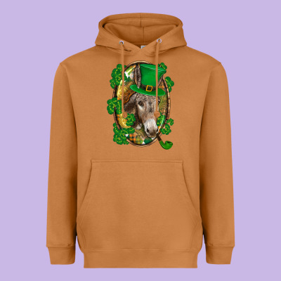 St. Patrick's Day Donkey Heavyweight Hoodie Designed By Cowgirlartshop