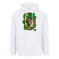 White St. Patrick's day Donkey Heavyweight Hoodie - CowGirlArtShop